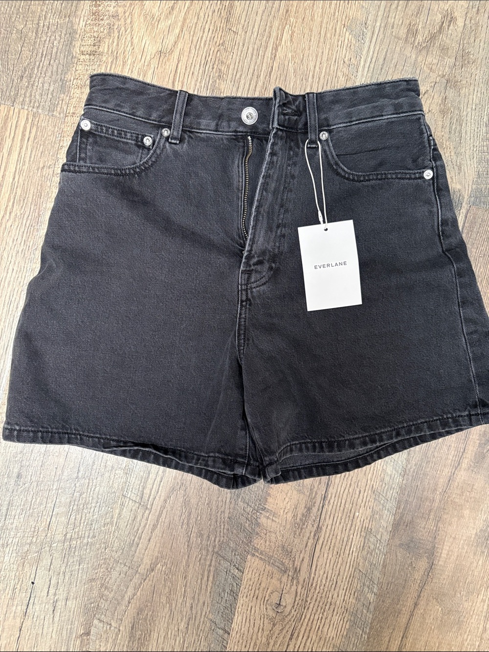 Everlane Black High-Rise Vintage-Inspired Jean Shorts
